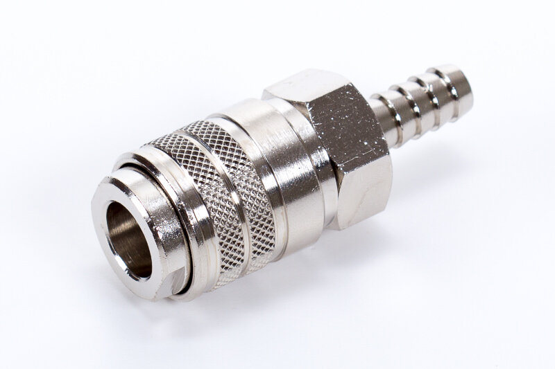 Sockets, barbed hose connection, European profile