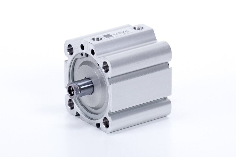 Double acting, through piston rod