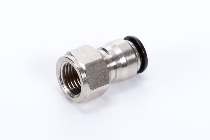 Straight push-in fittings, female thread, metal