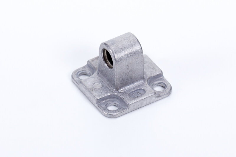 Female clevis bracket for flange with spherical bearing