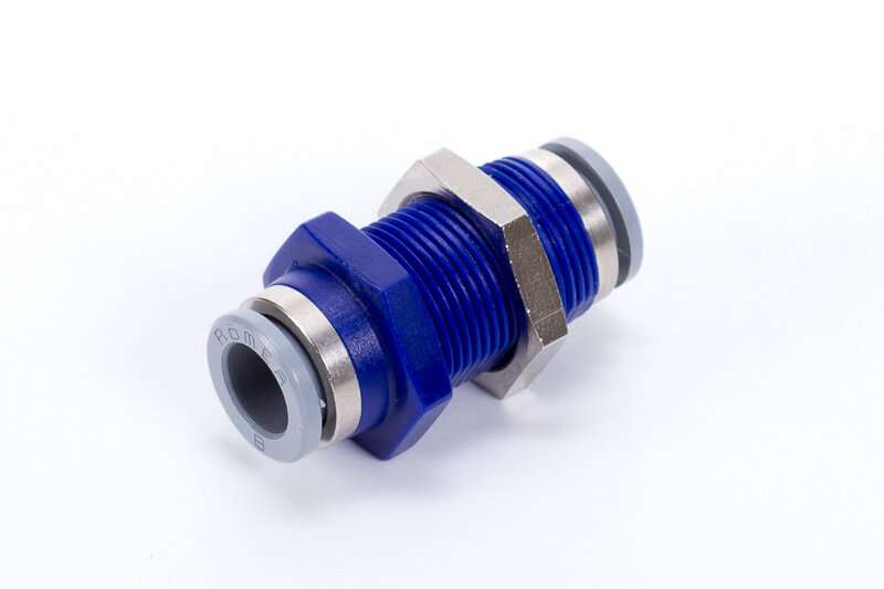 Straight bulkhead fittings, push-in connections, POM
