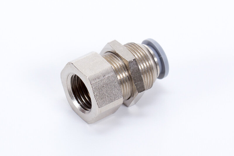 Straight bulkhead fittings, female thread, metal