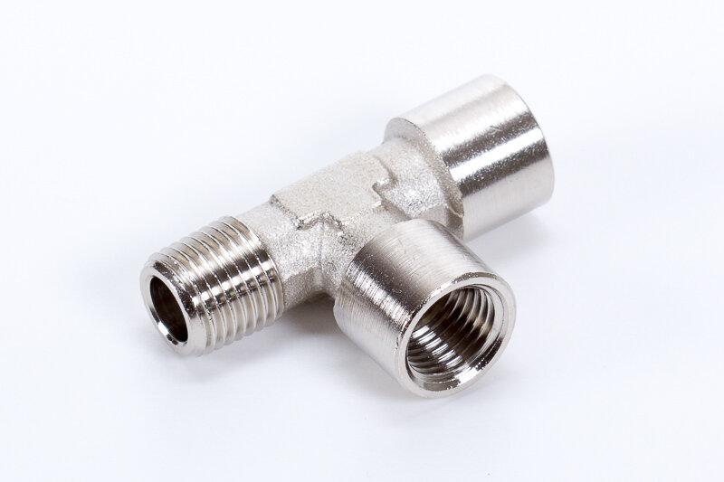 T pipe joints, 2 x female thread, 1 x male thread, conical