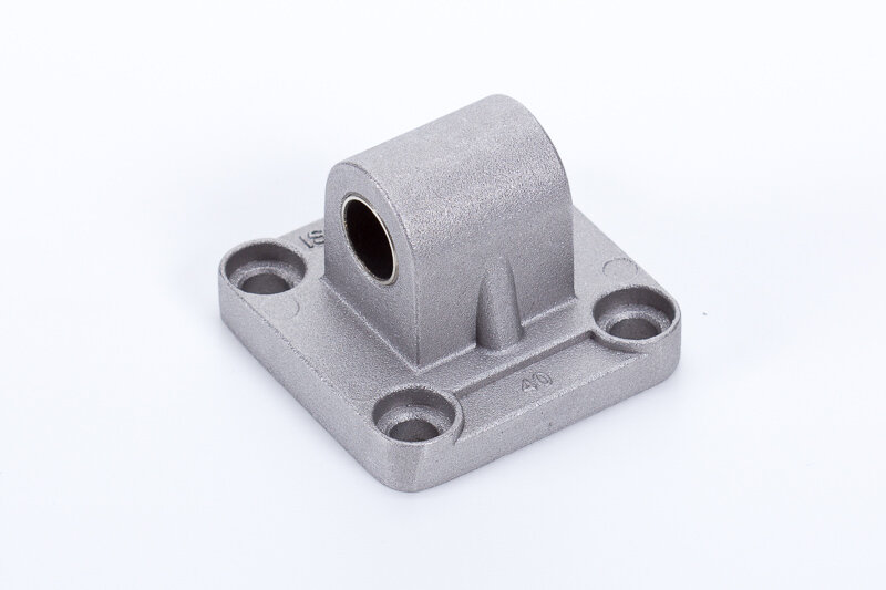 Female clevis bracket for flange with spherical bearing