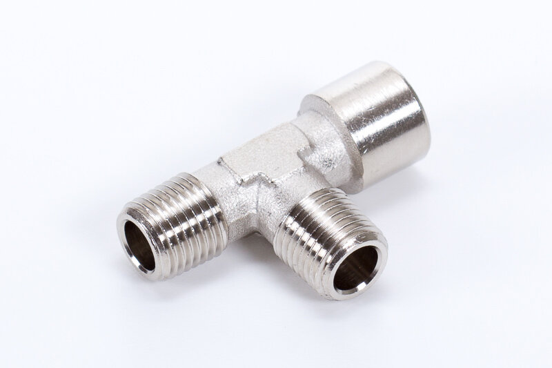T pipe joints, 1 x female thread, 2 x male thread, conical