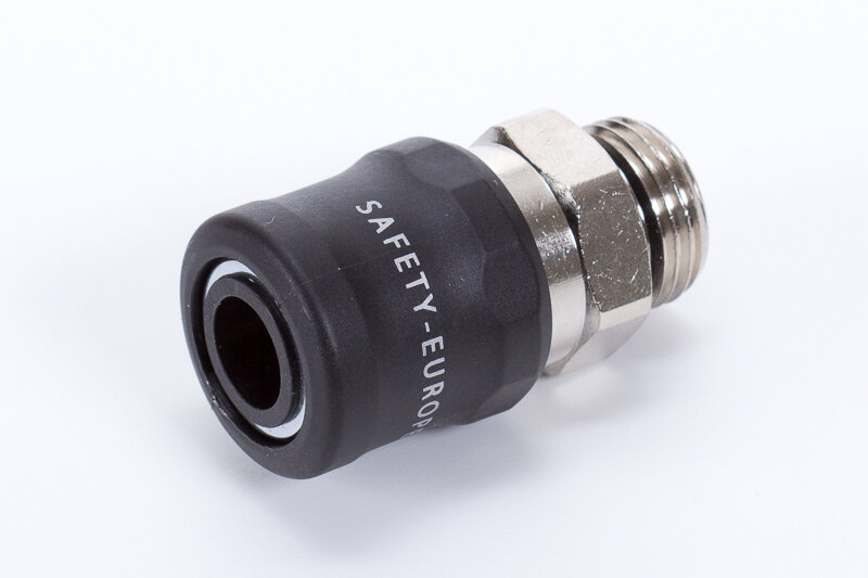 Sockets, male thread, European profile, safety connection